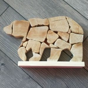 Wooden Bear Stand Decor